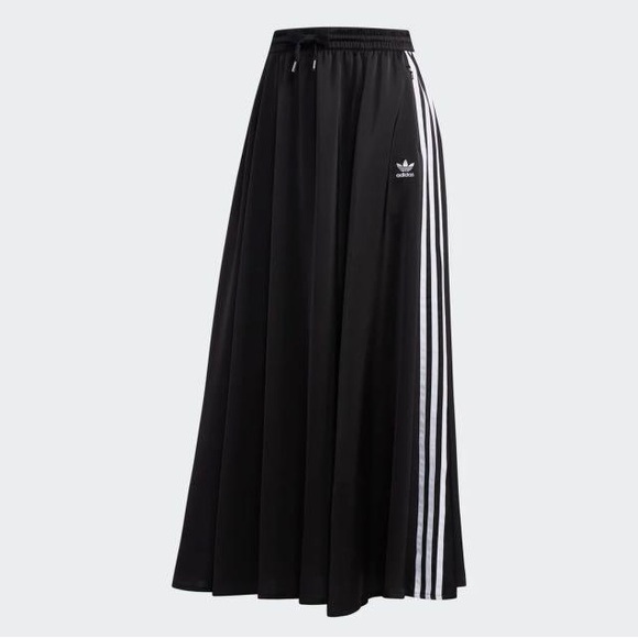 SOLD! RARE adidas pleated satin maxi skirt - Picture 2 of 4